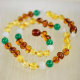  Baltic Amber baby necklace with green agate