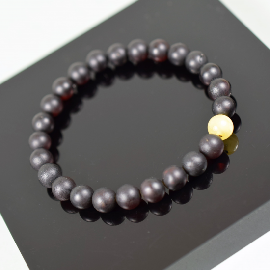 Genuine Baltic Amber Men's Bracelet from a round amber ball, Beautiful Gift for Men/ Men and Women jewelry