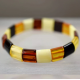 Narrow Amber bracelet from natural Baltic amber beads/ Elastic amber bracelet