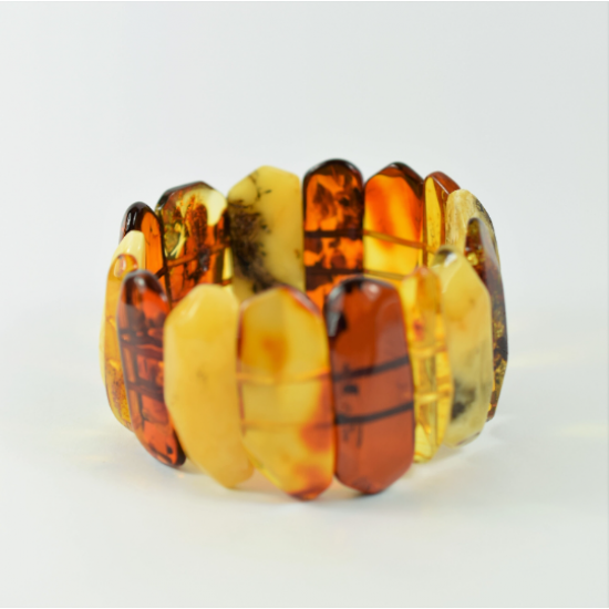 Massive Faceted Amber bracelet for women/ Beautiful Gift for Mom