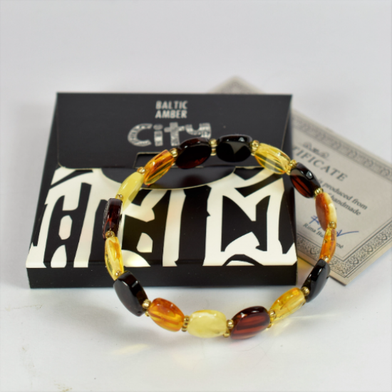 Minimalist Amber Bracelet, Amber bracelet from natural Baltic amber beads/ Elastic amber bracelet
