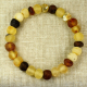 Amber Bracelet Made of Multicolored Raw Amber/ Elastic amber bracelet