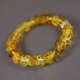 Faceted Amber bracelet from natural Baltic amber beads/ Elastic amber bracelet