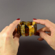 Wide Amber bracelet made of naturally shaped pieces of amber