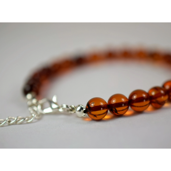Amber Bracelet-Anklet With Sterling silver 925 Clasp-Chain, Amber bracelet from natural Baltic amber beads