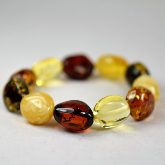 Oval Amber Beads Bracelet for Women's |/ Beautiful Gift for Mom
