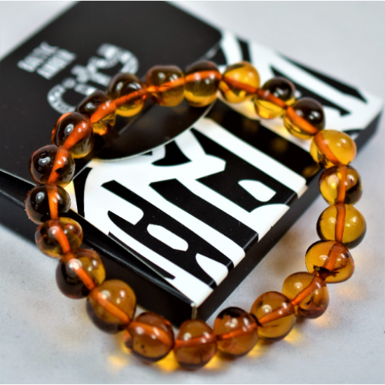 Amazing Amber Bracelet in Natural Cognac Baltic Amber Beads