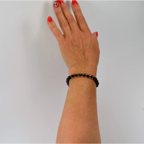 Faceted Amber bracelet from natural Baltic amber beads/ Elastic amber bracelet