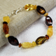 Minimalist Amber Bracelet with lobster clasp, Amber bracelet from natural Baltic amber beads
