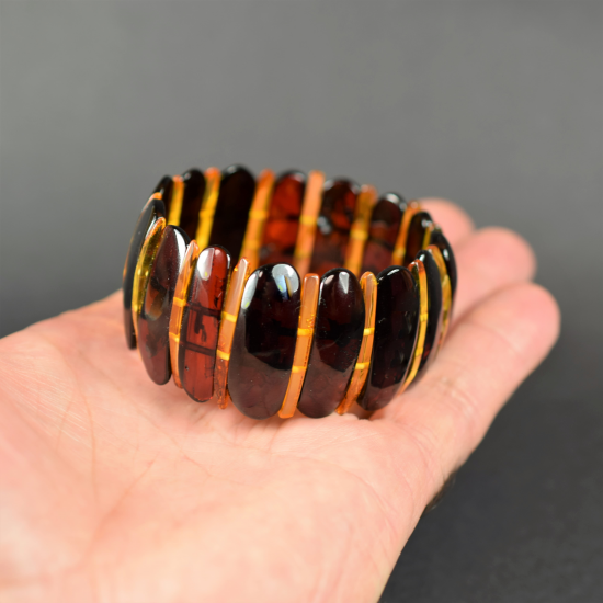 Two-color amber bracelet/ Baltic Amber bracelet for women/ Beautiful Gift for Mom