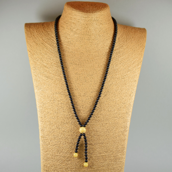 Necklace Of Natural Precious Black Amber/ Gift for Mom