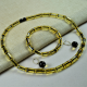 Faceted Amber Set, Amber Adult Bracelet-necklace and amber earrings