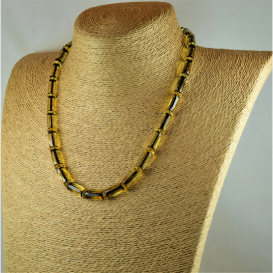 Faceted Amber Set, Amber Adult Bracelet-necklace and amber earrings