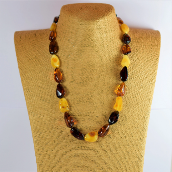 Amber Necklace From Multicolored Amber, Healing Amber Necklace