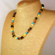 Women Amber Necklace with Turquoise beads/ Gift for Mom