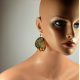 Massive Amber Earrings made cut from one piece of amber with silver 925 Clip-on