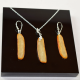 Amber Earrings and Amber Pendant made cut from one piece of amber