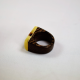 A modernist, Avant Garde, statement ring made of butterscotch Baltic amber