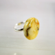 Unique Baltic Amber Sterling Silver Ring, statement ring made of butterscotch Baltic amber