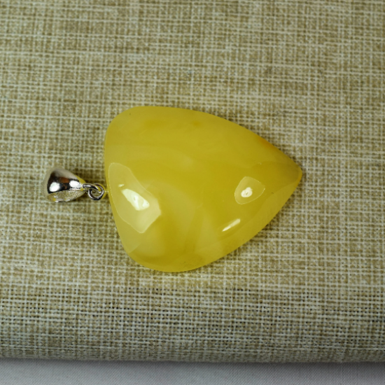 Amber Heart pendant with sterling silver element and chain