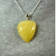 Amber Heart pendant with sterling silver element and chain
