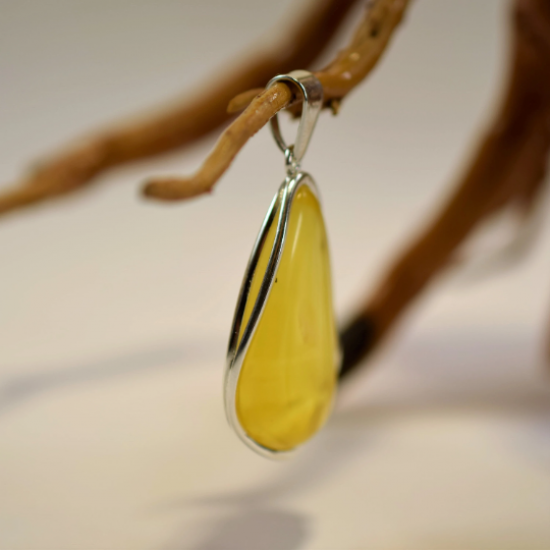 Amber Pendant from butterscotch amber with silver 925 elements