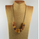 Amber Pendant/ Necklace from Natural Amber Pieces, Stringed on Linen Cord