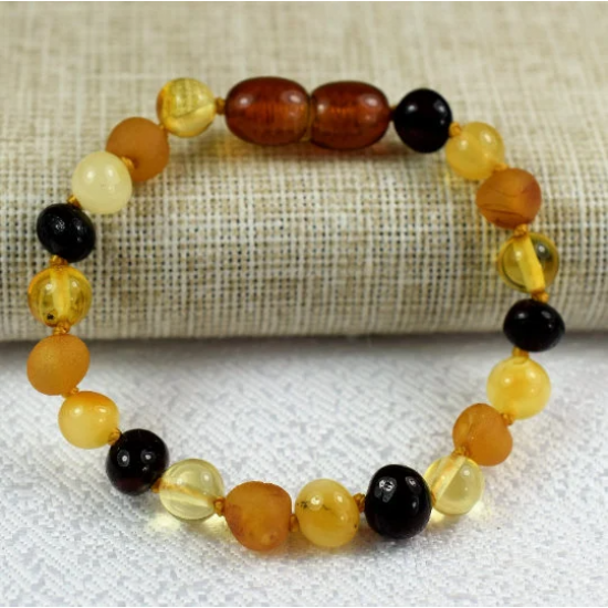 Baltic amber baby teething  bracelet/ baby Amber bracelet multicolored