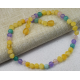 Baby Amber Bracelet or necklace With Rose Quartz Nephrite Alexandrite Beads