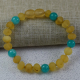 Children's/ Baby Amber Bracelet Made of Baltic Amber honey color with Jade stone beads