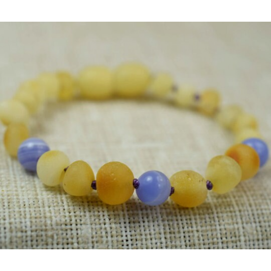   Baby Amber necklace or bracelet with Purple Onyx 