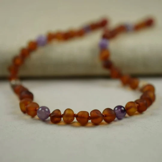 Raw Amber Necklace for Baby and mommy