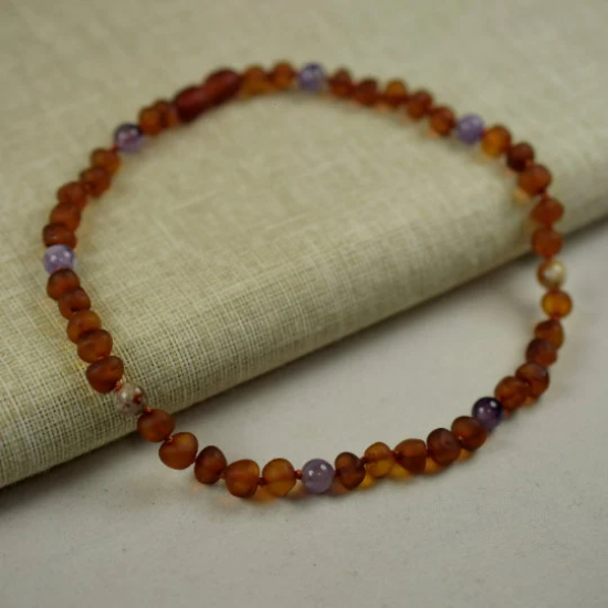 Raw Amber Necklace for Baby and mommy