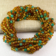 Wholesale Baby Amber Necklaces with Indian Agate beads