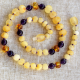 Wholesale Children Raw Amber Necklaces Butterscotch Color With Amethyst 