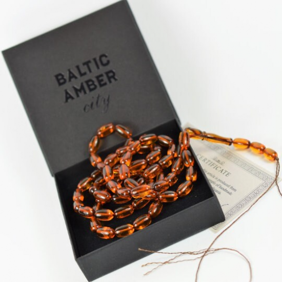 Natural Baltic Amber Islamic Prayer Beads Rosary Tesbih Kehribar مسبحة, 