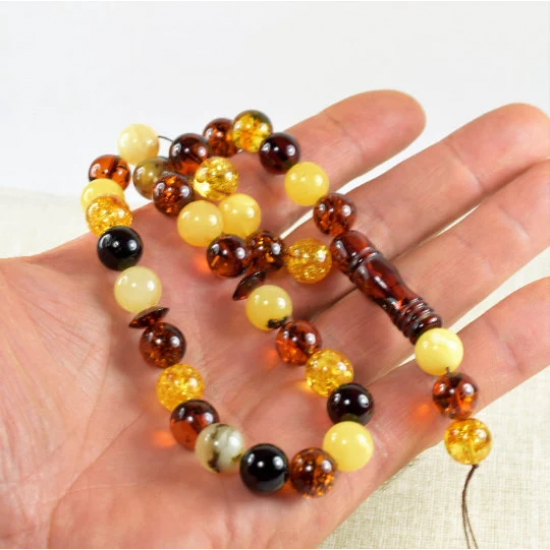 Amber Mala 33Pcs Islamic Prayer Beads